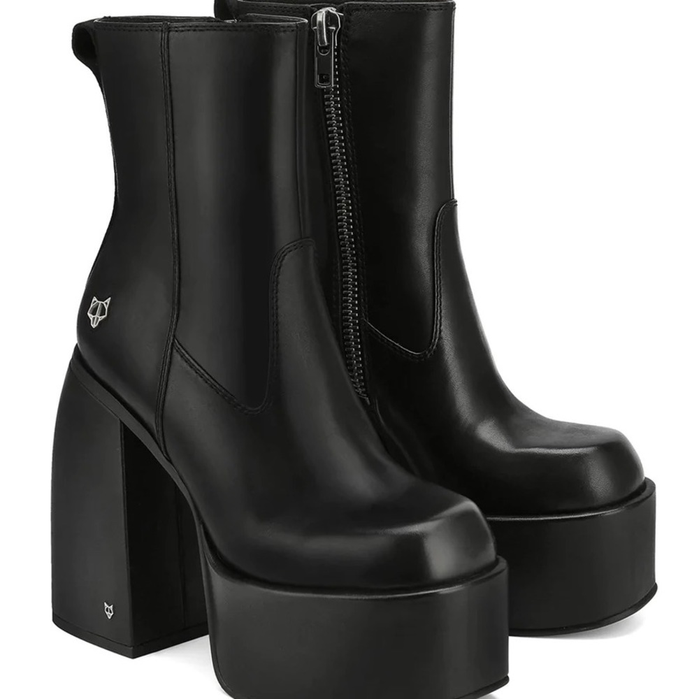 Naked Wolfe Jailbreaker Platform Leather Chunky Boots Size US 10 EU 40